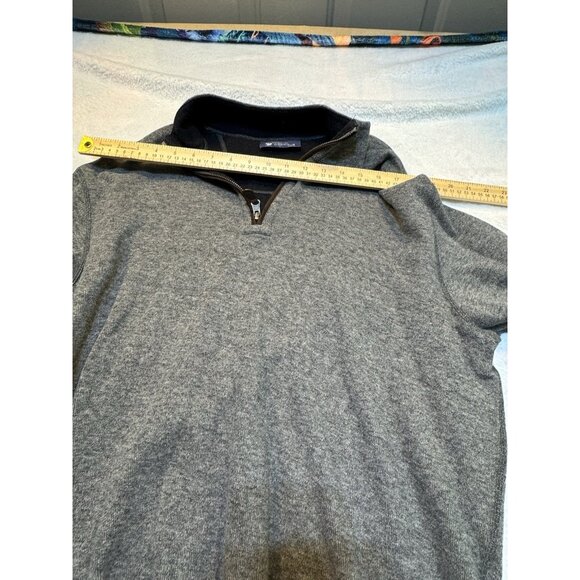 Daniel Cremieux Mens Large Pullover  Sweater Light Grey w/ Leather Elbow Patches - Picture 6 of 12